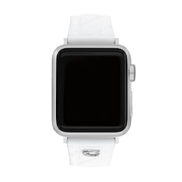 Ladies' Coach Apple Watch Straps White Interchangeable Replacement Band Smart Watch Attachment (Model: 14700309)
