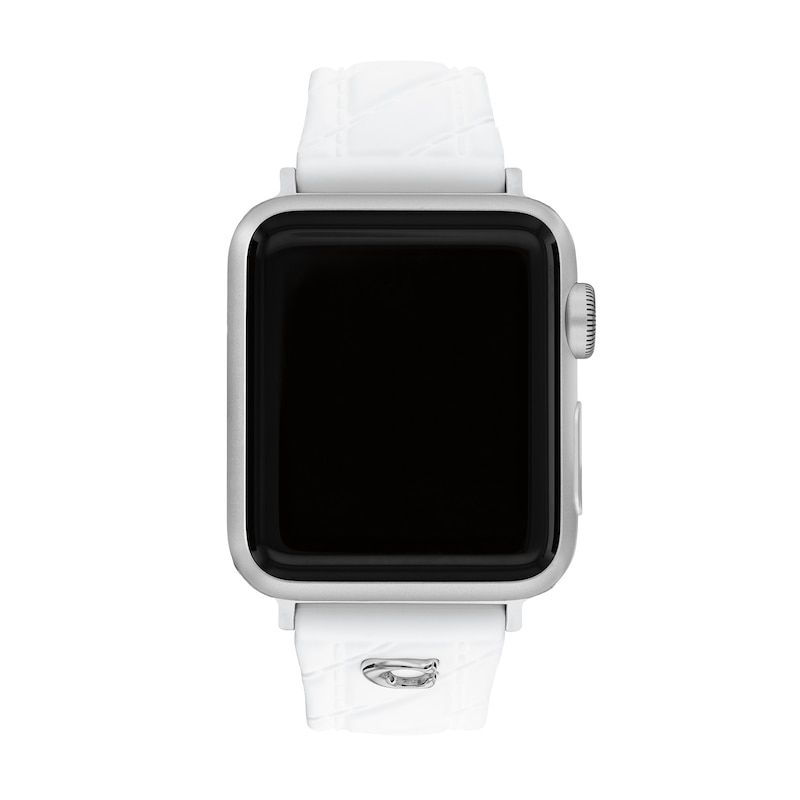 Main Image 1 of Ladies' Coach Apple Watch Straps White Interchangeable Replacement Band Smart Watch Attachment (Model: 14700309)