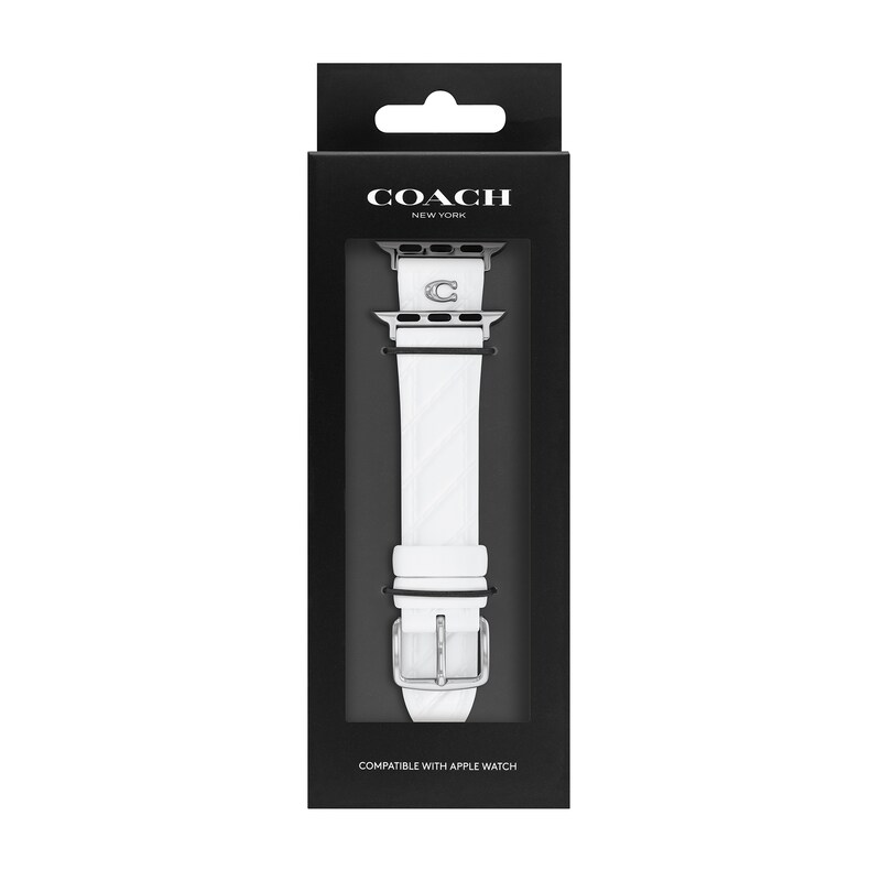 Main Image 4 of Ladies' Coach Apple Watch Straps White Interchangeable Replacement Band Smart Watch Attachment (Model: 14700309)