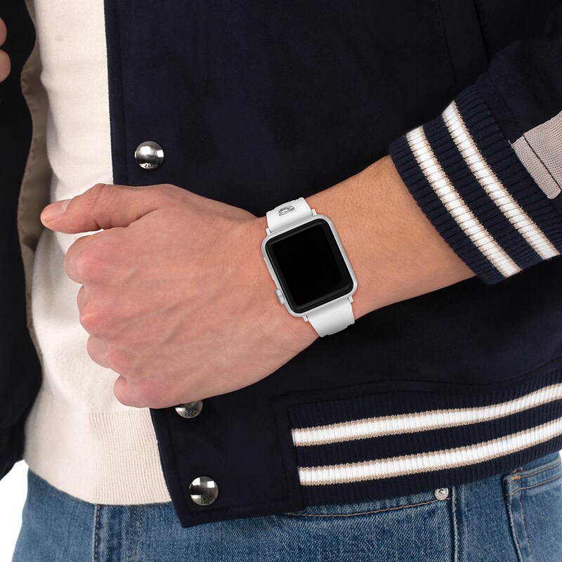 Main Image 5 of Ladies' Coach Apple Watch Straps White Interchangeable Replacement Band Smart Watch Attachment (Model: 14700309)