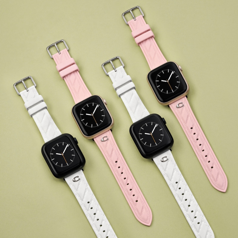 Main Image 6 of Ladies' Coach Apple Watch Straps White Interchangeable Replacement Band Smart Watch Attachment (Model: 14700309)