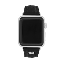Ladies' Coach Apple Watch Straps Black Interchangeable Replacement Band Smart Watch Attachment (Model: 14700310)