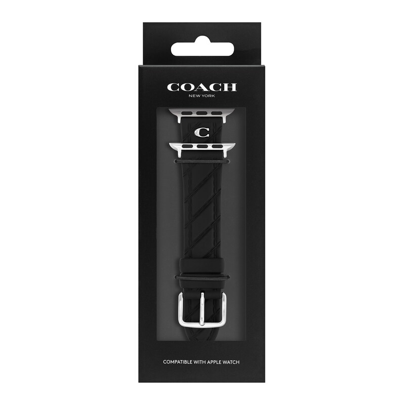 Main Image 4 of Ladies' Coach Apple Watch Straps Black Interchangeable Replacement Band Smart Watch Attachment (Model: 14700310)