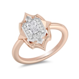Enchanted Star Aurora 1/2 CT. T.W. Certified Lab-Grown Diamond Ring in Sterling Silver and 14K Rose Gold Plate (F/SI2)