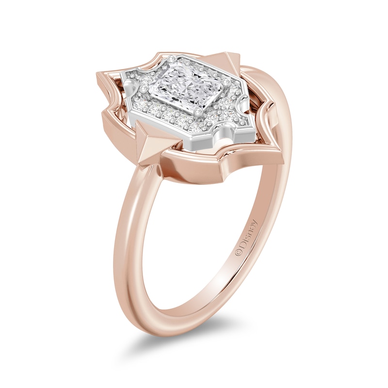 Main Image 2 of Enchanted Star Aurora 1/2 CT. T.W. Certified Lab-Grown Diamond Ring in Sterling Silver and 14K Rose Gold Plate (F/SI2)