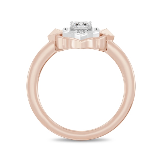Enchanted Star Aurora 1/2 CT. T.w. Certified Lab-Grown Diamond Ring in Sterling Silver and 14K Rose Gold Plate (F/Si2)