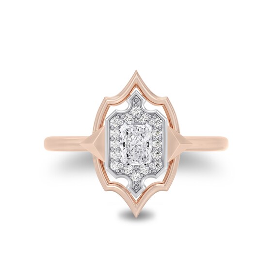 Enchanted Star Aurora 1/2 CT. T.w. Certified Lab-Grown Diamond Ring in Sterling Silver and 14K Rose Gold Plate (F/Si2)