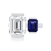 Thumbnail Image 2 of Octagon-Shaped Blue and White Lab-Created Sapphire Open-Shank Toi et Moi Ring in Sterling Silver