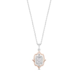 Enchanted Star Aurora 1/2 CT. T.W. Certified Lab-Grown Diamond Pendant in Two-Tone Sterling Silver (F/SI2) - 19"