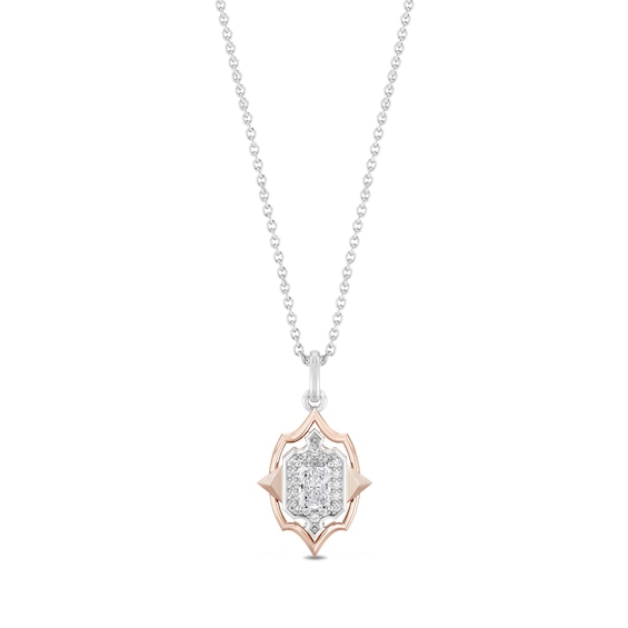Enchanted Star Aurora 1/2 CT. T.w. Certified Lab-Grown Diamond Pendant in Two-Tone Sterling Silver (F/Si2) - 19"