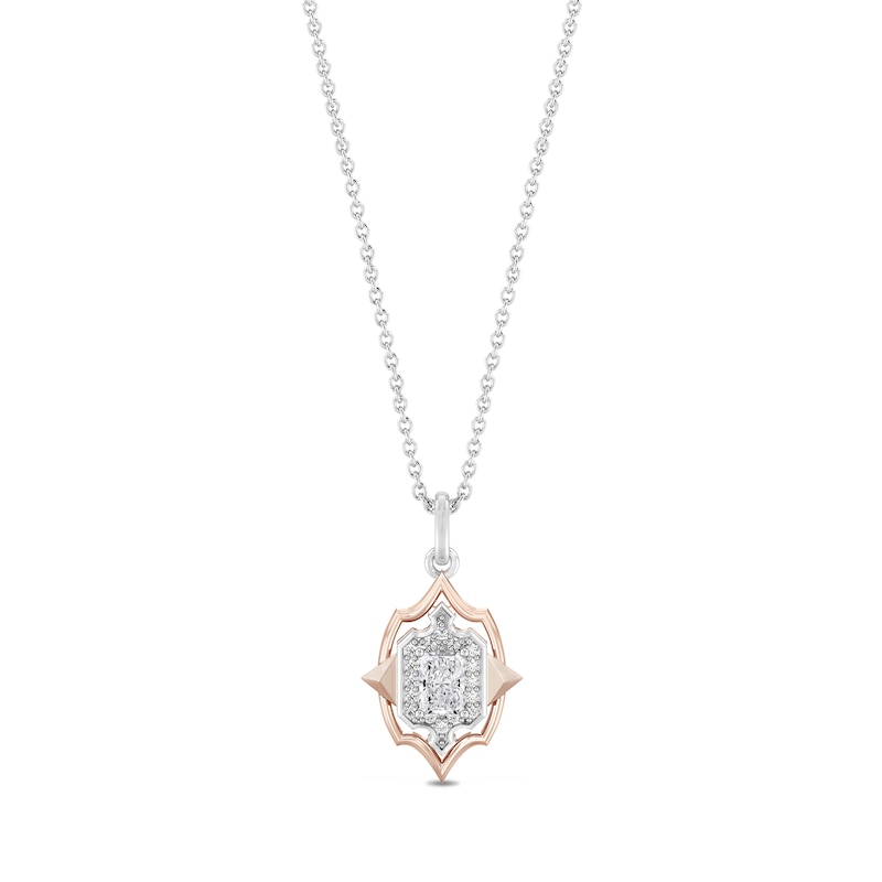 Main Image 1 of Enchanted Star Aurora 1/2 CT. T.W. Certified Lab-Grown Diamond Pendant in Two-Tone Sterling Silver (F/SI2) - 19"