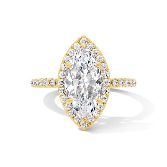 3-1/2 CT. T.w. Marquise-Cut Certified Lab-Grown Diamond Frame Engagement Ring in 14K Gold (F/Vs2)