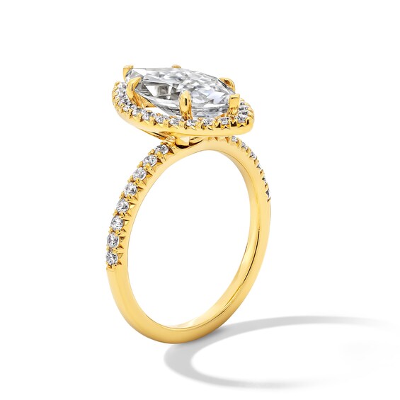 3-1/2 CT. T.w. Marquise-Cut Certified Lab-Grown Diamond Frame Engagement Ring in 14K Gold (F/Vs2)