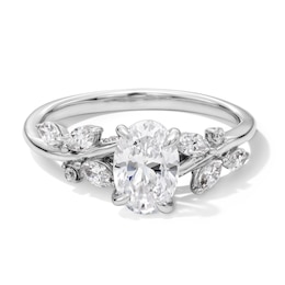 1-1/3 CT. T.W. Oval Certified Lab-Grown Diamond Engagement Ring in 14K White Gold (F/VS2)