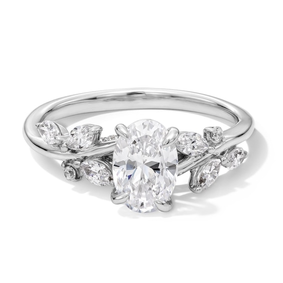 1-1/3 CT. T.w. Oval Certified Lab-Grown Diamond Engagement Ring in 14K White Gold (F/Vs2)
