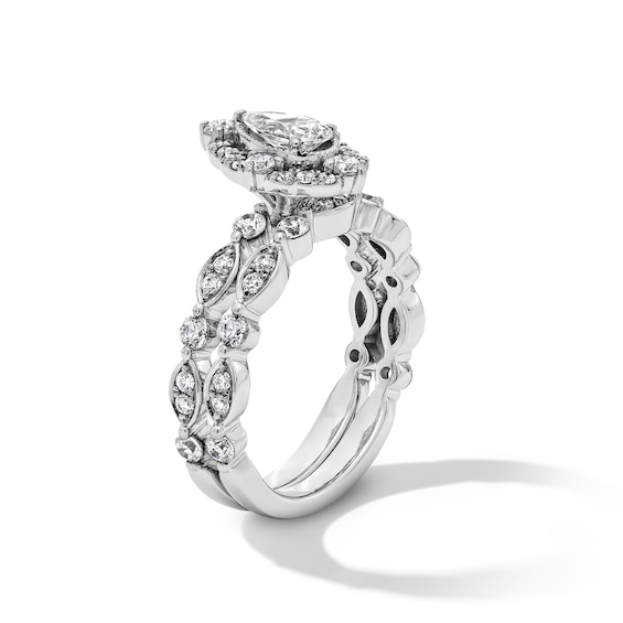 1-1/3 CT. T.w. Pear-Shaped Certified Lab-Grown Diamond Bridal Set in 14K White Gold (F/Vs2)