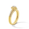 Thumbnail Image 2 of 5/8 CT. T.W. Oval Certified Lab-Grown Diamond Vintage-Inspired Bridal Set in 14K Gold (F/VS2)