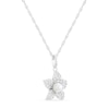 Thumbnail Image 2 of 4.0mm Freshwater Cultured Pearl and White Lab-Created Sapphire Floral Pendant in Sterling Silver