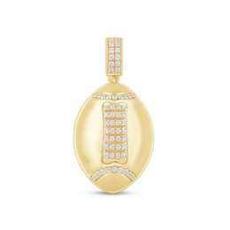 1/4 CT. T.W. Certified Lab-Grown Diamond Football Necklace Charm in Sterling Silver with 24K Gold Vermeil (F/VS2)
