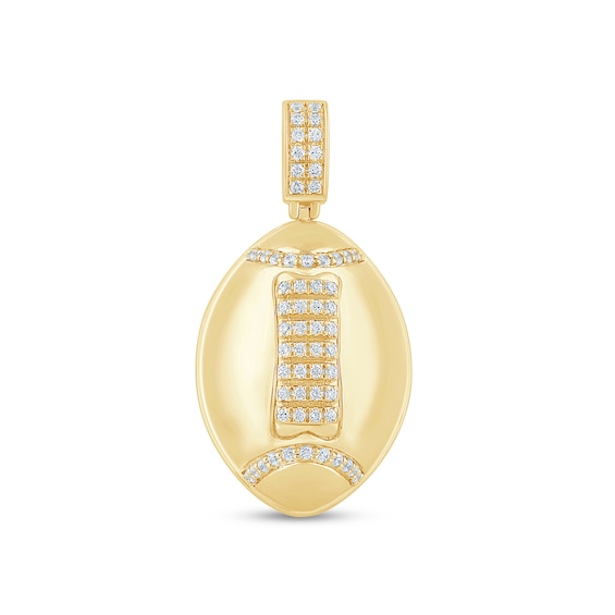 1/4 CT. T.w. Certified Lab-Grown Diamond Football Necklace Charm in Sterling Silver with 24K Gold Vermeil (F/Vs2)