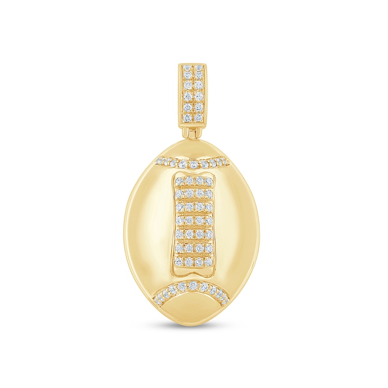 Main Image 1 of 1/4 CT. T.W. Certified Lab-Grown Diamond Football Necklace Charm in Sterling Silver with 24K Gold Vermeil (F/VS2)