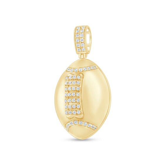 1/4 CT. T.w. Certified Lab-Grown Diamond Football Necklace Charm in Sterling Silver with 24K Gold Vermeil (F/Vs2)