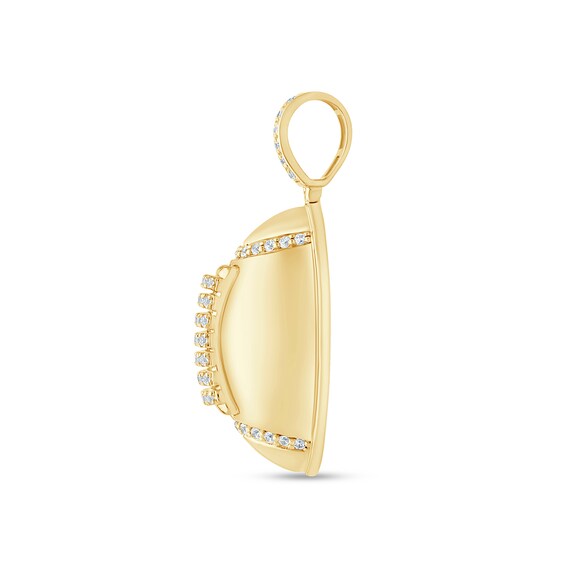 1/4 CT. T.w. Certified Lab-Grown Diamond Football Necklace Charm in Sterling Silver with 24K Gold Vermeil (F/Vs2)
