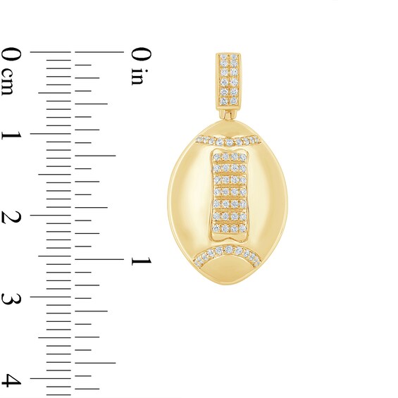 1/4 CT. T.w. Certified Lab-Grown Diamond Football Necklace Charm in Sterling Silver with 24K Gold Vermeil (F/Vs2)