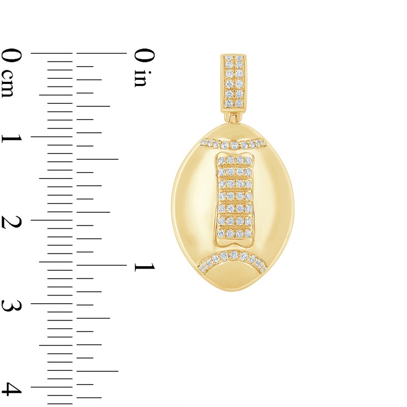 Main Image 4 of 1/4 CT. T.W. Certified Lab-Grown Diamond Football Necklace Charm in Sterling Silver with 24K Gold Vermeil (F/VS2)