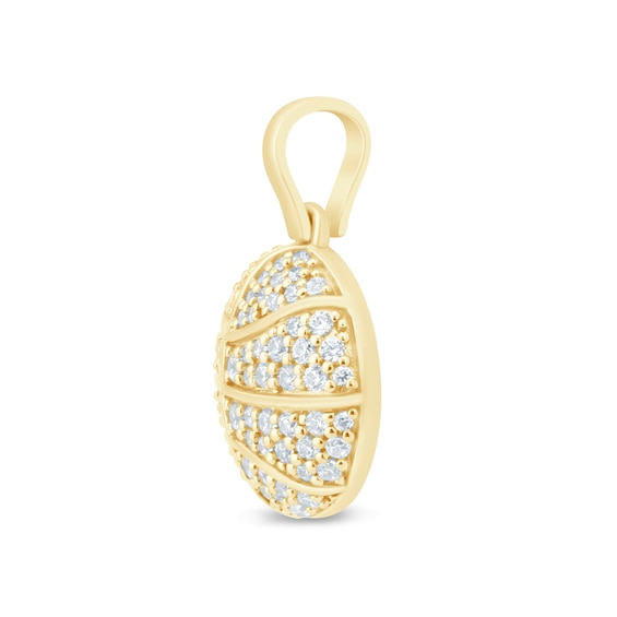 3/4 CT. T.w. Certified Lab-Grown Diamond Basketball Necklace Charm in Sterling Silver with 24K Gold Vermeil (F/Vs2)