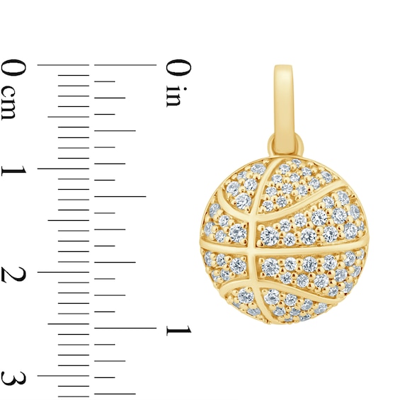 3/4 CT. T.w. Certified Lab-Grown Diamond Basketball Necklace Charm in Sterling Silver with 24K Gold Vermeil (F/Vs2)