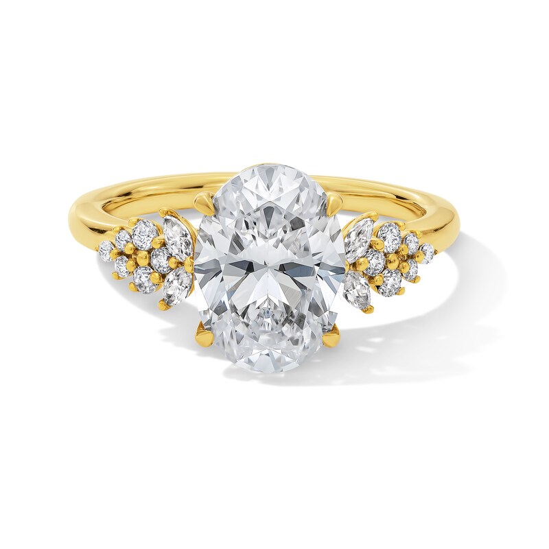 Main Image 1 of 3-1/3 CT. T.W. Oval Certified Lab-Grown Diamond Engagement Ring in 14K Gold (F/VS2)