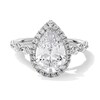 Thumbnail Image 1 of 4 CT. T.W. Pear-Shaped Certified Lab-Grown Diamond Frame Engagement Ring in 14K White Gold (F/VS2)