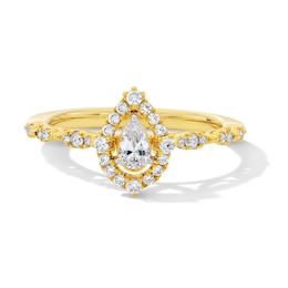 1/2 CT. T.W. Pear-Shaped Diamond Frame Engagement Ring in 14K Yellow Gold (I/I1)