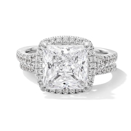 4-3/4 CT. T.W. Princess-Cut Certified Lab-Grown Diamond Frame Bridal Set in 14K White Gold (F/VS2)