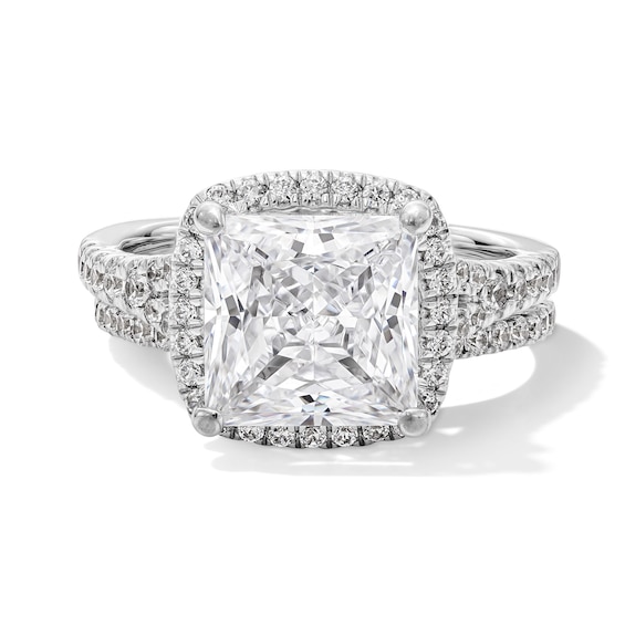 4-3/4 CT. T.w. Princess-Cut Certified Lab-Grown Diamond Frame Bridal Set in 14K White Gold (F/Vs2)