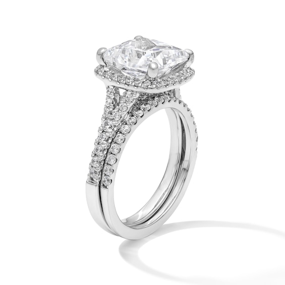 4-3/4 CT. T.w. Princess-Cut Certified Lab-Grown Diamond Frame Bridal Set in 14K White Gold (F/Vs2)