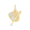 Thumbnail Image 1 of 1/3 CT. T.W. Certified Lab-Grown Diamond Baseball Necklace Charm in Sterling Silver with 24K Gold Vermeil (F/VS2)