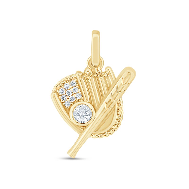Main Image 1 of 1/3 CT. T.W. Certified Lab-Grown Diamond Baseball Necklace Charm in Sterling Silver with 24K Gold Vermeil (F/VS2)