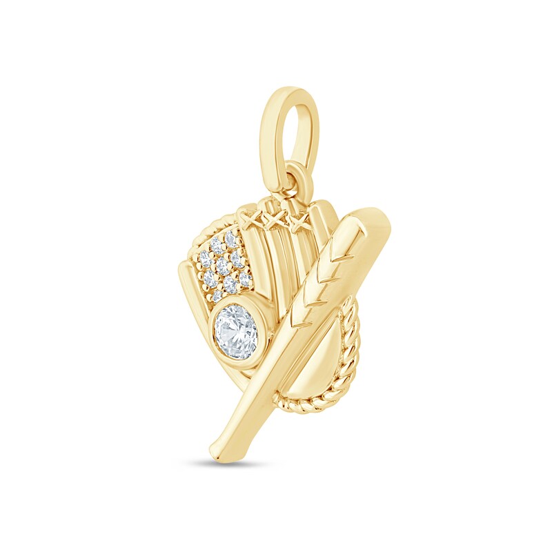 Main Image 2 of 1/3 CT. T.W. Certified Lab-Grown Diamond Baseball Necklace Charm in Sterling Silver with 24K Gold Vermeil (F/VS2)