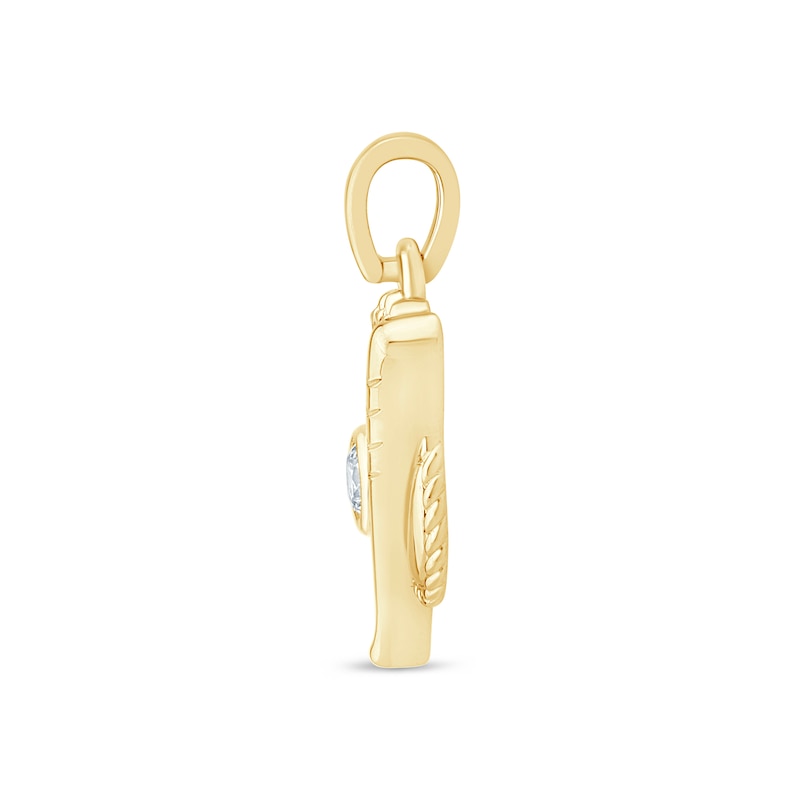 Main Image 3 of 1/3 CT. T.W. Certified Lab-Grown Diamond Baseball Necklace Charm in Sterling Silver with 24K Gold Vermeil (F/VS2)