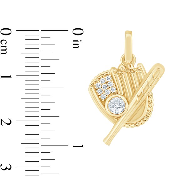 1/3 CT. T.w. Certified Lab-Grown Diamond Baseball Necklace Charm in Sterling Silver with 24K Gold Vermeil (F/Vs2)