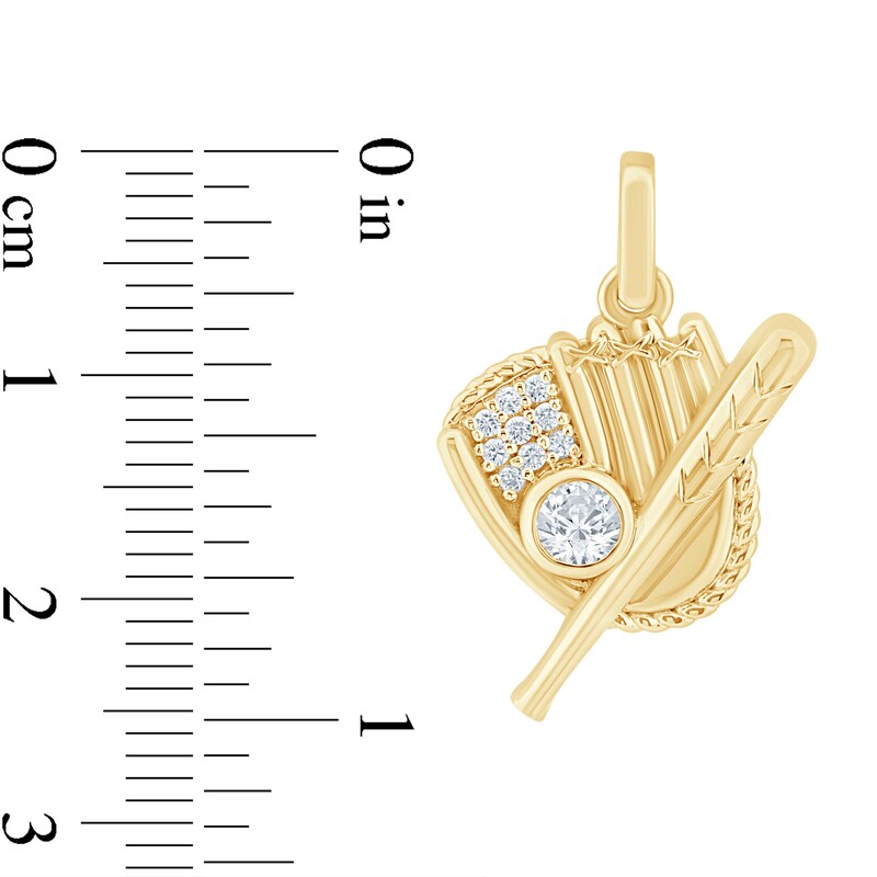 Main Image 4 of 1/3 CT. T.W. Certified Lab-Grown Diamond Baseball Necklace Charm in Sterling Silver with 24K Gold Vermeil (F/VS2)