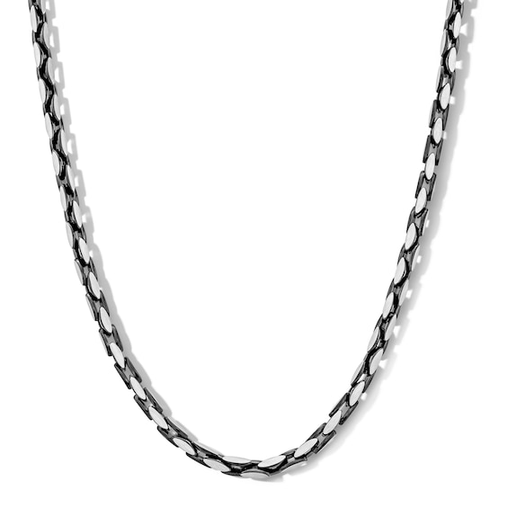 4.0mm Flat Anchor Chain Necklace in Solid Two-Tone Stainless Steel - 24â