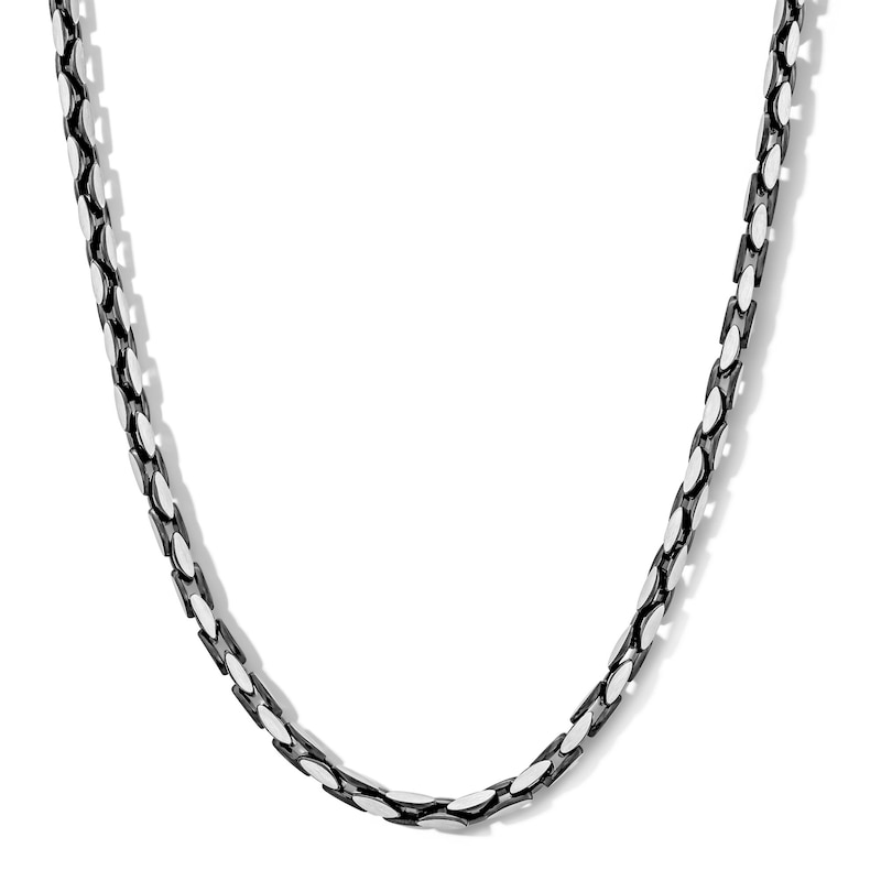 Main Image 1 of 4.0mm Flat Anchor Chain Necklace in Solid Two-Tone Stainless Steel - 24”
