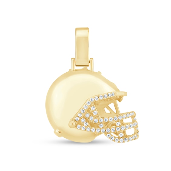 3/8 CT. T.w. Certified Lab-Grown Diamond Football Helmet Charm in Sterling Silver with 24K Gold Vermeil (F/Vs2)