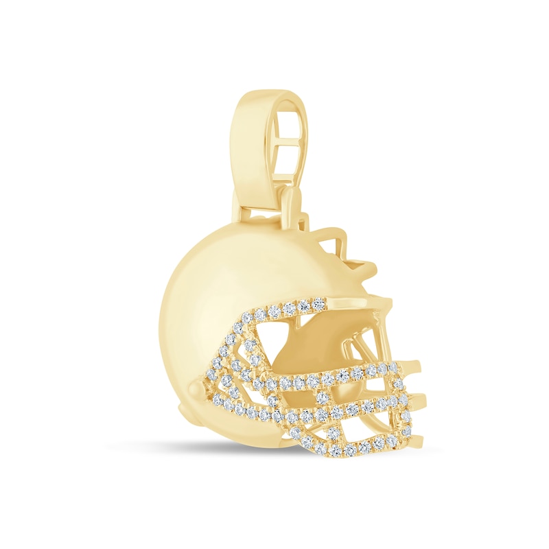 Main Image 2 of 3/8 CT. T.W. Certified Lab-Grown Diamond Football Helmet Charm in Sterling Silver with 24K Gold Vermeil (F/VS2)