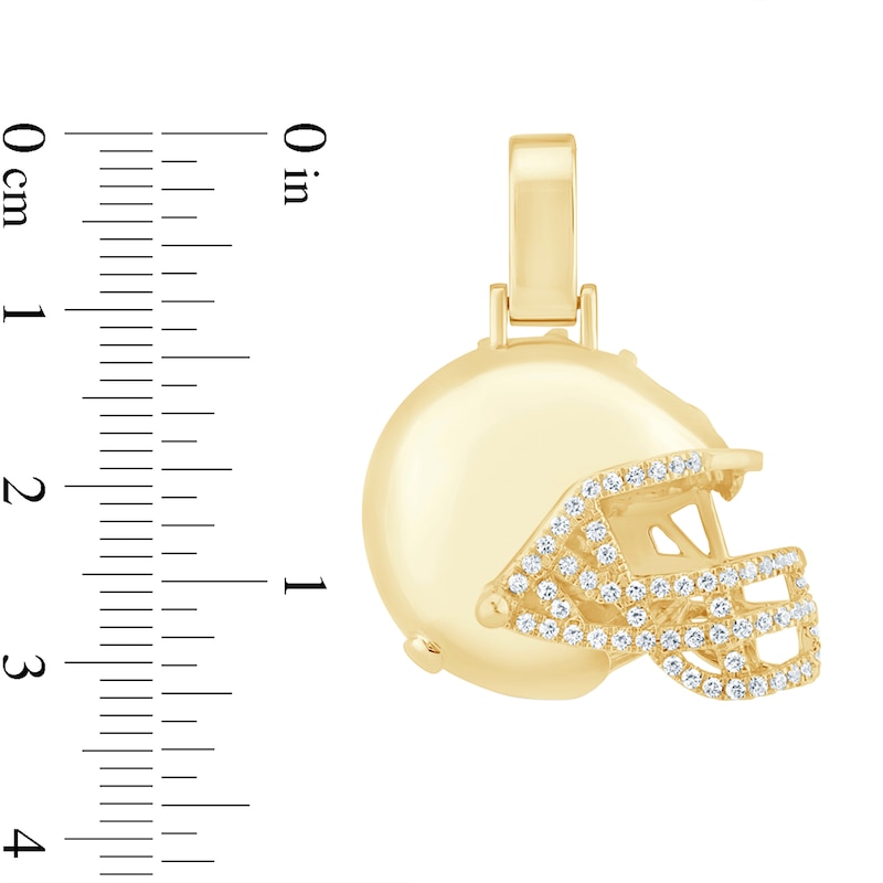 Main Image 4 of 3/8 CT. T.W. Certified Lab-Grown Diamond Football Helmet Charm in Sterling Silver with 24K Gold Vermeil (F/VS2)