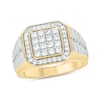 Thumbnail Image 1 of 1 CT. T.W. Multi-Diamond Octagon Frame Ring in Sterling Silver and 14K Gold Plate