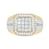 Thumbnail Image 3 of 1 CT. T.W. Multi-Diamond Octagon Frame Ring in Sterling Silver and 14K Gold Plate
